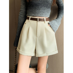 配靴子的短褲女款冬天2025新款春秋小個子外穿高腰a字西裝濶腿褲