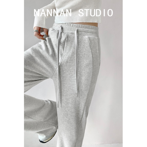 遮肉長腿種草機顯瘦垂感微喇叭褲女潮牌休閒衛褲春秋季高腰運動褲