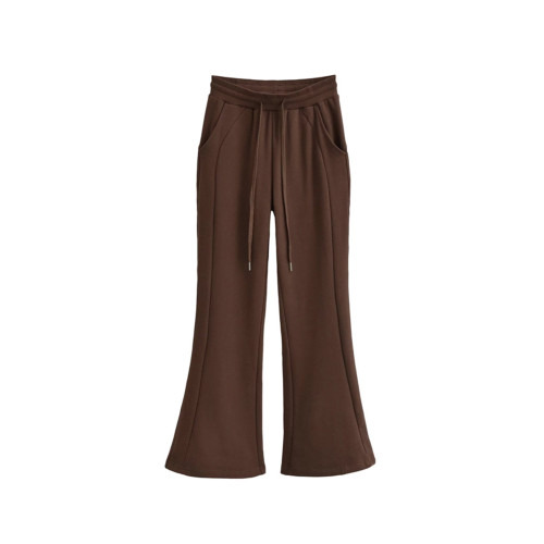 遮肉長腿種草機顯瘦垂感微喇叭褲女潮牌休閒衛褲春秋季高腰運動褲