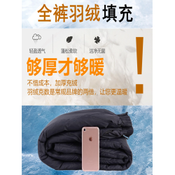 冬季羽絨褲女高腰加厚防寒保暖棉褲大碼媽媽褲中老年外穿白鴨絨褲