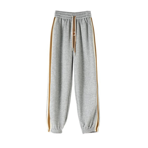 運動褲女春秋款束腳2025新款秋冬灰色拼接寬松顯瘦小個子休閒衛褲