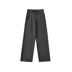 誰穿都有好身材寬松垂墜感輕薄濶腿褲女春秋系帶顯瘦健身瑜珈長褲