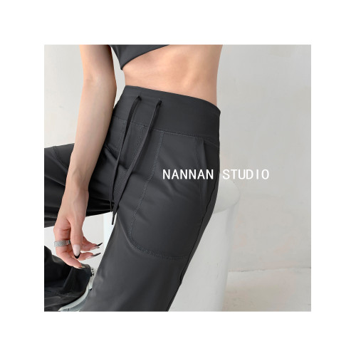 誰穿都有好身材寬松垂墜感輕薄濶腿褲女春秋系帶顯瘦健身瑜珈長褲 誰穿都有好身材寬松垂墜感輕薄濶腿褲女春秋系帶顯瘦健身瑜珈長褲