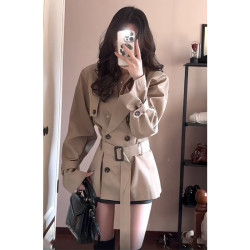 高級感超好看小個子收腰氣質短款日系今年流行風衣外套女2025新款