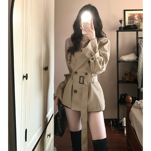 高級感超好看小個子收腰氣質短款日系今年流行風衣外套女2025新款