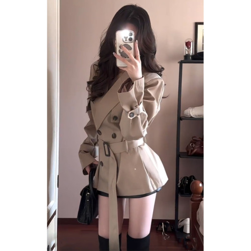 高級感超好看小個子收腰氣質短款日系今年流行風衣外套女2025新款