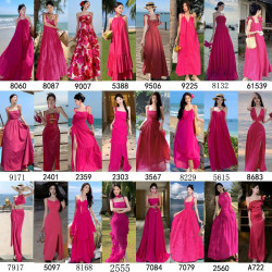 火龍果玫紅粉色顯瘦露背沙灘裙女夏季新款三亞海邊旅遊度假連衣裙