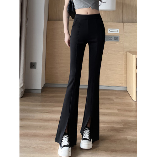 前開叉微喇褲子女春秋高腰顯瘦大碼胖mm秋冬加絨西褲垂感喇叭長褲 前開叉微喇褲子女春秋高腰顯瘦大碼胖mm秋冬加絨西褲垂感喇叭長褲