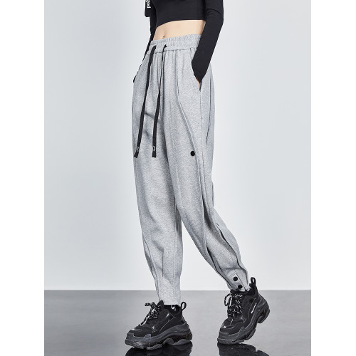 2025春秋新款運動褲女士潮流休閒褲衛褲哈倫褲灰色小個子顯瘦褲子