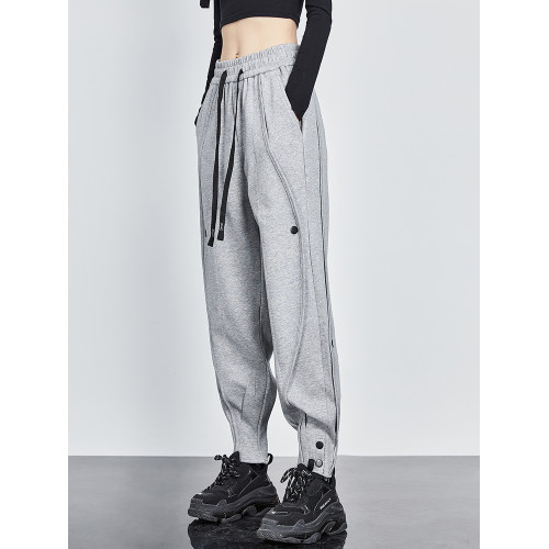 2025春秋新款運動褲女士潮流休閒褲衛褲哈倫褲灰色小個子顯瘦褲子