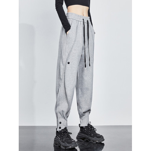 2025春秋新款運動褲女士潮流休閒褲衛褲哈倫褲灰色小個子顯瘦褲子