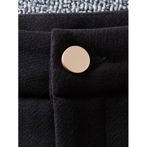 外穿毛呢短褲女秋冬季2025新款高腰爆款靴褲顯瘦配靴子黑色濶腿褲