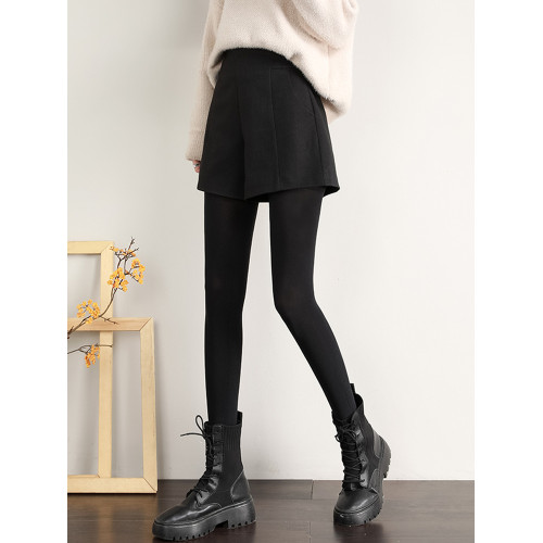毛呢短褲女2025爆款秋冬季新款濶腿高腰a字顯瘦黑色外穿打底靴褲