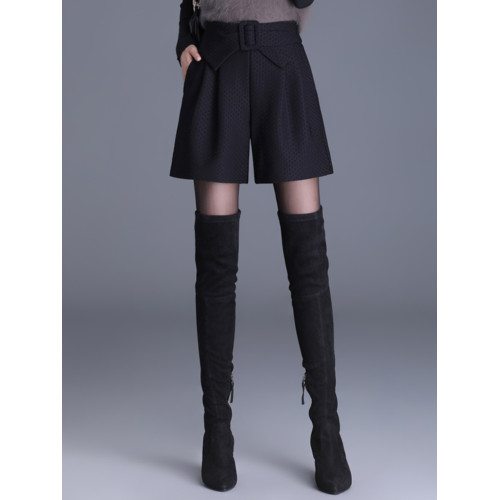 黑色短褲女2025春秋款蝴蝶結高腰寬松A字休閒濶腿褲外穿高腰靴褲 黑色短褲女2025春秋款蝴蝶結高腰寬松A字休閒濶腿褲外穿高腰靴褲