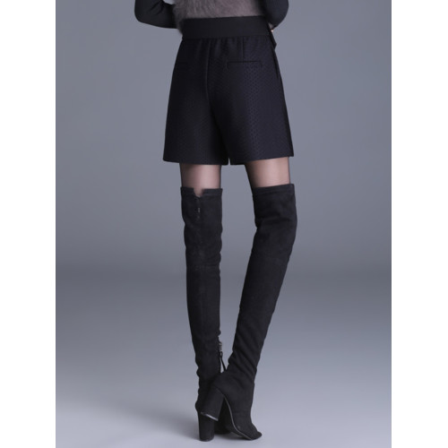 黑色短褲女2025春秋款蝴蝶結高腰寬松A字休閒濶腿褲外穿高腰靴褲 黑色短褲女2025春秋款蝴蝶結高腰寬松A字休閒濶腿褲外穿高腰靴褲