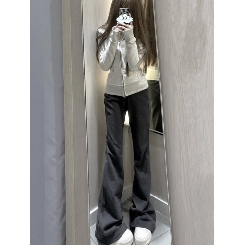 175高個子加長灰色美式喇叭褲女顯瘦直筒垂墜感瑜珈運動褲拖地褲 175高個子加長灰色美式喇叭褲女顯瘦直筒垂墜感瑜珈運動褲拖地褲