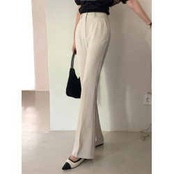 微喇西裝褲女2025春秋季新款垂墜感西裝面料通勤職業微型喇叭褲子