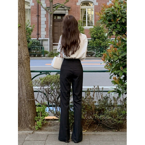 微喇西裝褲女2025春秋季新款垂墜感西裝面料通勤職業微型喇叭褲子