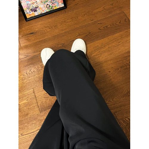 175高個子加長黑色濶腿西裝褲女夏季高腰顯瘦垂感窄版直筒拖地褲