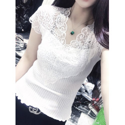 歐洲站白色小衆蕾絲上衣高級感2025夏季新款小香風小衫女高檔洋氣