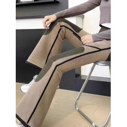 加厚絨冬季高腰口袋收腹顯瘦提臀時尚百搭外穿運動保暖修身喇叭褲