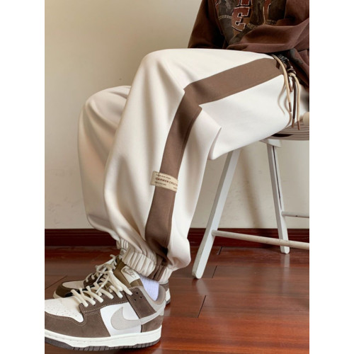 新款大碼男女休閒褲300斤春夏季寬松顯瘦百搭拼接運動束腳哈倫褲