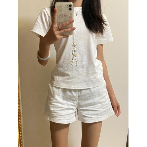 水洗棉亞麻短褲女高腰夏韓系休閒寬松顯瘦小個子a字濶腿工裝熱褲 水洗棉亞麻短褲女高腰夏韓系休閒寬松顯瘦小個子a字濶腿工裝熱褲