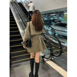 短款風衣女小個子英倫風高級感2025春秋新款韓系垂感高腰氣質外套