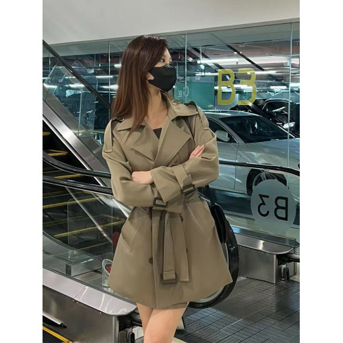 短款風衣女小個子英倫風高級感2025春秋新款韓系垂感高腰氣質外套