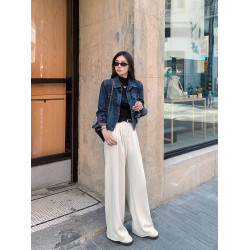 島歌夫人垂墜感寬松直筒長褲高腰濶腿褲女春秋2025新款拖地休閒褲