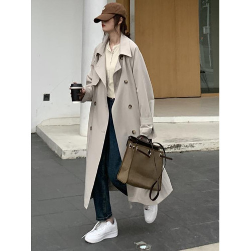 高級感氣質風衣女2025春秋季寬松雙排釦小個子中長款大衣百搭外套 高級感氣質風衣女2025春秋季寬松雙排釦小個子中長款大衣百搭外套