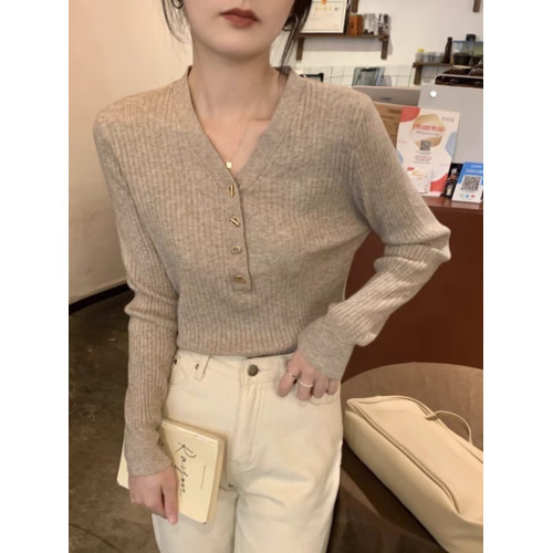 v領正肩針織衫毛衣女秋冬2025新款大碼胖mm內搭打底衫氣質上衣潮