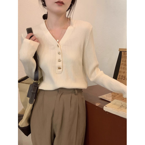 v領正肩針織衫毛衣女秋冬2025新款大碼胖mm內搭打底衫氣質上衣潮