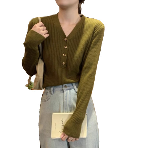 v領正肩針織衫毛衣女秋冬2025新款大碼胖mm內搭打底衫氣質上衣潮