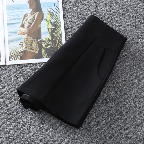 高腰西裝短褲女a字2025年秋冬新款百搭顯瘦濶腿褲黑色外穿休閒褲