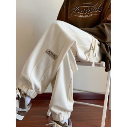 品牌旗下minette秋冬褲子女加絨寬松束腳休閒運動褲重磅顯瘦長褲