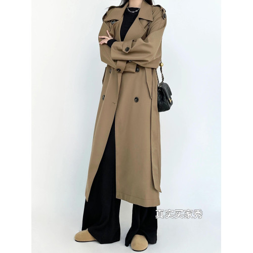 風衣外套女2025年新款早秋中長款英倫風高級感寬松氣質大衣小個子 風衣外套女2025年新款早秋中長款英倫風高級感寬松氣質大衣小個子