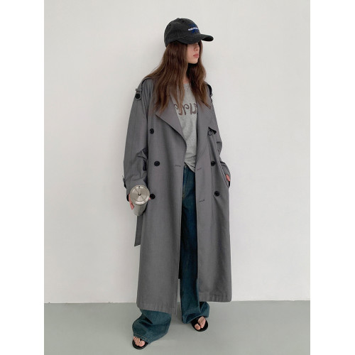 風衣外套女2025年新款早秋中長款英倫風高級感寬松氣質大衣小個子 風衣外套女2025年新款早秋中長款英倫風高級感寬松氣質大衣小個子