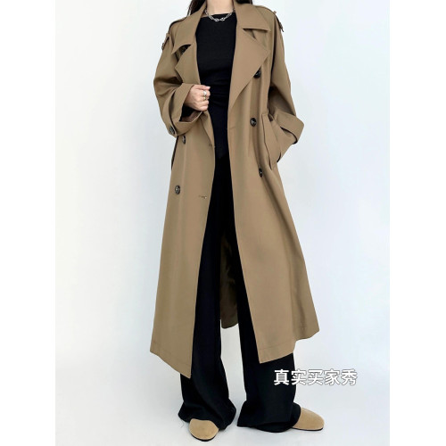 風衣外套女2025年新款早秋中長款英倫風高級感寬松氣質大衣小個子 風衣外套女2025年新款早秋中長款英倫風高級感寬松氣質大衣小個子