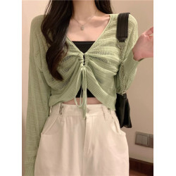 短款防曬罩衫女夏法式吊帶外搭辣妹薄紗音樂節多巴胺爵士甜辣上衣