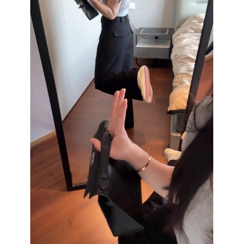 黑色微喇休閒褲女夏季大碼胖mm遮胯高腰垂墜感梨形身材西裝濶腿褲 黑色微喇休閒褲女夏季大碼胖mm遮胯高腰垂墜感梨形身材西裝濶腿褲