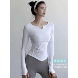 普拉提專業訓練運動瑜珈服女秋季網紅透氣速乾長袖健身服t恤上衣