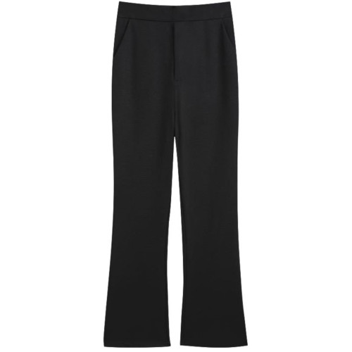 黑色濶腿微喇叭褲女2025秋冬新款加厚小個子顯瘦休閒褲西裝褲長褲