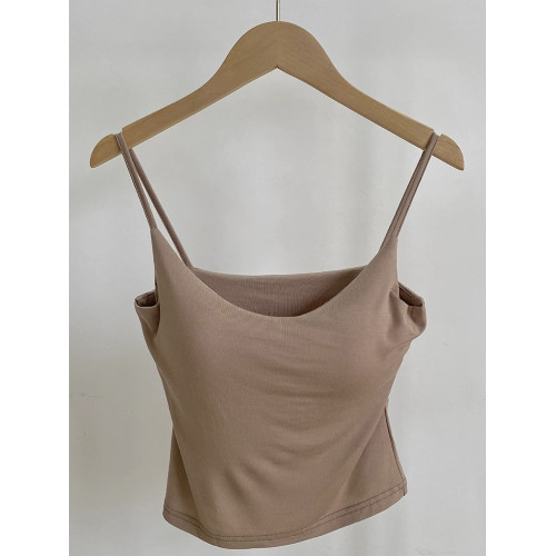 無中生有外擴帶胸墊吊帶小背心女夏外穿春秋打底內搭性感短上衣冬