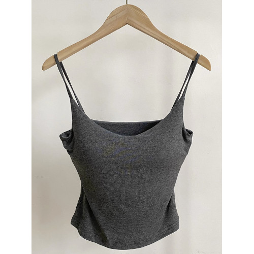 無中生有外擴帶胸墊吊帶小背心女夏外穿春秋打底內搭性感短上衣冬