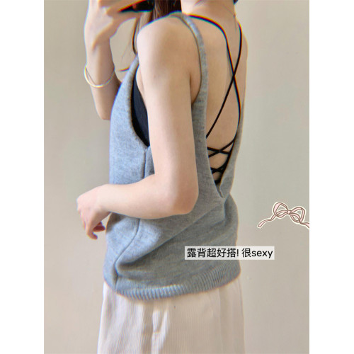 硬控版 無痕交叉美背吊帶背心女自帶胸墊夏薄款露背透氣文胸罩