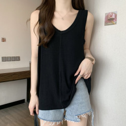 300斤超大碼外穿吊帶背心女胖mm夏季新款寬松遮肚顯瘦純色無袖T恤