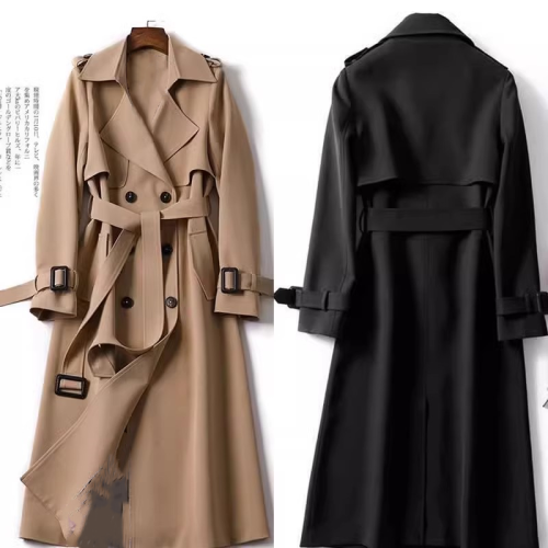 風衣女中長款2025春秋新款韓版大碼小個子流行英倫風大衣過膝外套