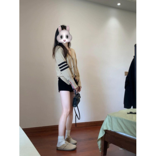 撞色V領軟糯毛衣開衫女2025春秋季新款慵懶學院風針織衫外套上衣 撞色V領軟糯毛衣開衫女2025春秋季新款慵懶學院風針織衫外套上衣