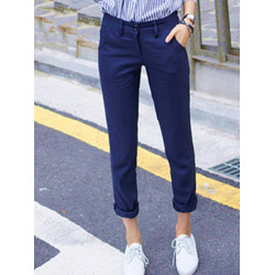 春秋小腳9分女褲直筒休閒褲子修身職業長褲純棉顯瘦工裝九分褲女